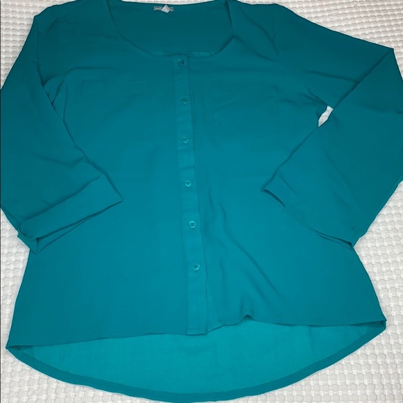 Teal Charlotte Russe blouse - Picture 5 of 9